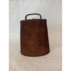 OLD PRIMITIVE FOLDED & RIVITED IRON FARM COW BELL 4 1/4" T1